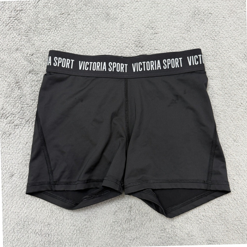 Victoria Sport Hot Short Womens S Black Logo Waistband Mini Athletic Shorts